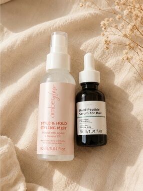 amberglow Style & Hold Styling Mist + Multi-Peptide Hair Serum Duo